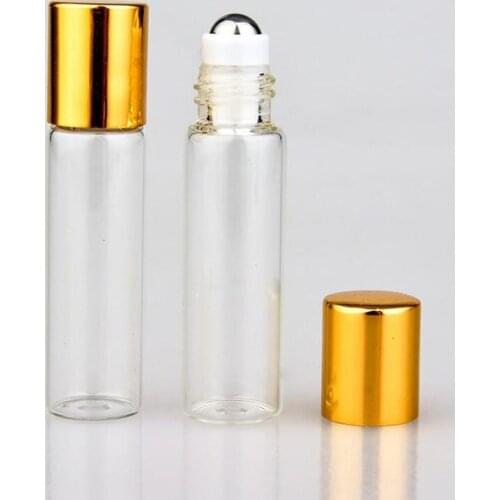 5ml Empty Roll-on Perfume Bottle Vials Refillable Aluminum Cap Glass Roller Ball Bottle Essential Oils bottle F20171321