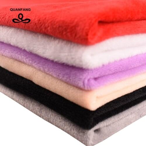 QUANFANG 6pcs/Lot Pure Color Short Plush Fabric Super Soft Cloth For Sewing DIY Handcrafted Pillow Shoes Toys Material
