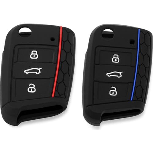 Silicone Key Fob Case For VW Polo Golf 7 for Skoda Octavia Kodiaq Karoq for SEAT Ateca Leon Cover Shell 2016 2017 2018 2019