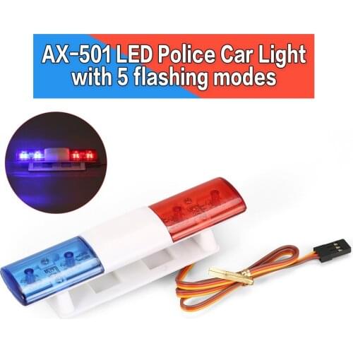 RC Car Accessories Led Police Flash Light Alarming Light Lamp for 1/10 1/8 HSP Traxxas TAMIYA CC01 Axial SCX10 D90 Model Car