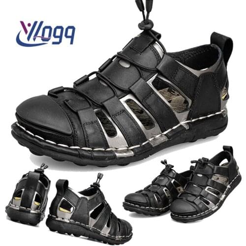 Мужские кожаные сандали WOGQ China At AliExpress