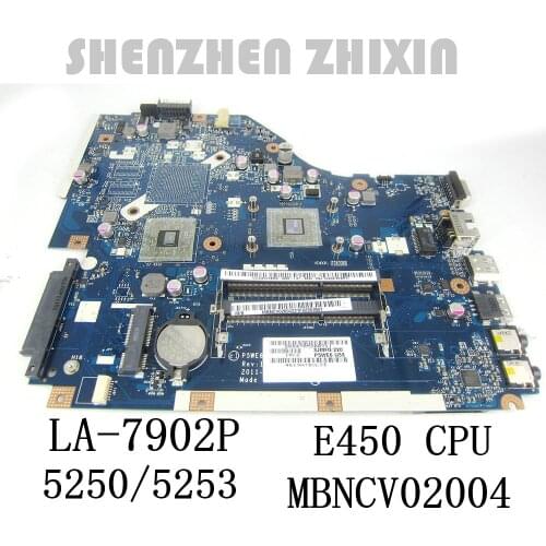 Yourui For Acer 5253 5250 Laptop Motherboard MBNCV02004 PEWE6 LA-7092P MAIN BOARD DDR3 with E450 Processor onboard