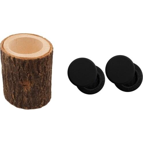 1X Wooden Tree Branch Candle Holder Wood Tea Light Candlelight Dinner Deco High & 4 Pack Round Bar Stool Covers