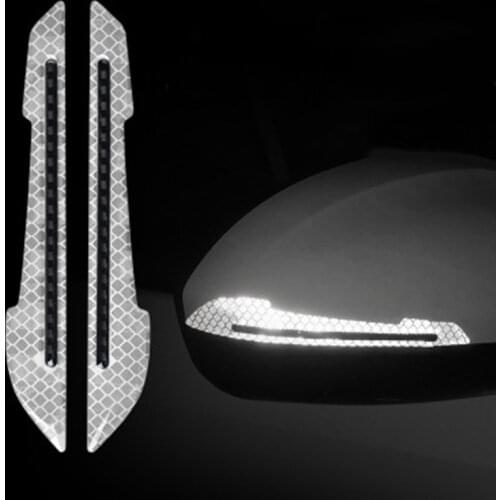 1Pair Reflective Car Stickers Reflector Reflective Strip Rearview Mirror Reflective Tape Car Accessories Exterior Reflex Tape
