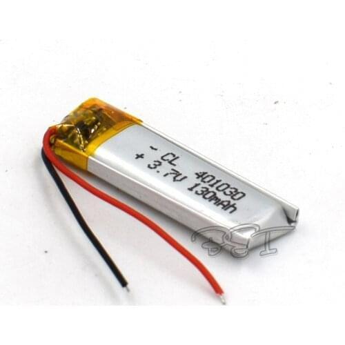 10Pcs 3.7V 130mAH 401030 Li-Polymer Rechargeable lithium Li-ion Battery For Toy Recorder GPS MP3 MP4 Cell phone Glasses Navigato