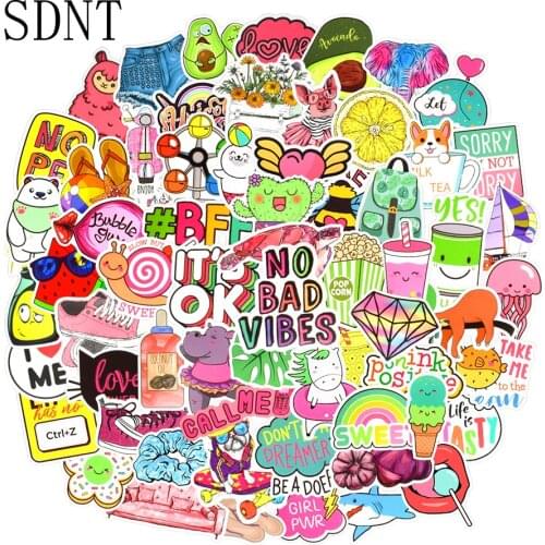 200 PCS Kawaii Cartoon Stickers Vsco Fashion Cute Graffiti Anime Stickers Girl Kids Toys to DIY Laptop Guitar Car Decal Sticker