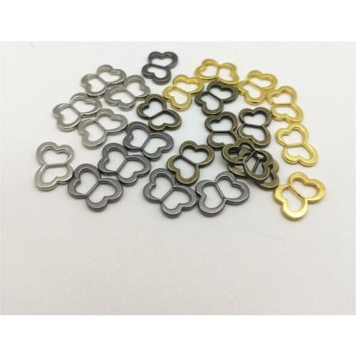 25pcs 8x12mm Metal Mini Dolls Butterfly Shaped Belt Buckles Sewing DIY Patchwork Clothes Accessories 4 Colors