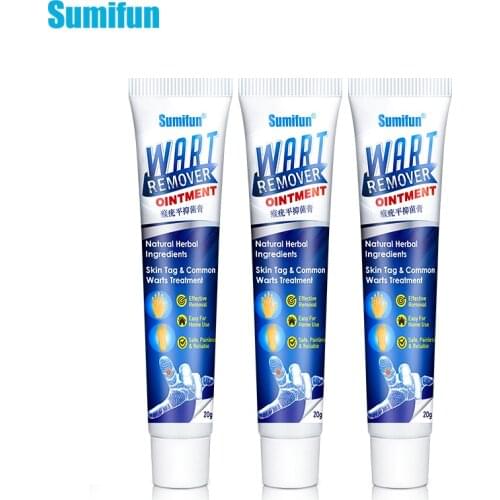 Sumifun 3pcs Wart Treatment Cream Warts Remover Antibacterial Ointment Skin Tag Remover Foot Corn Plaster Warts Ointment