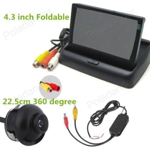 4.3 inch Foldable TFT LCD Rear View Monitor with 360 degree Camera Night Vision+ Video Transmitter & Receiver Kit