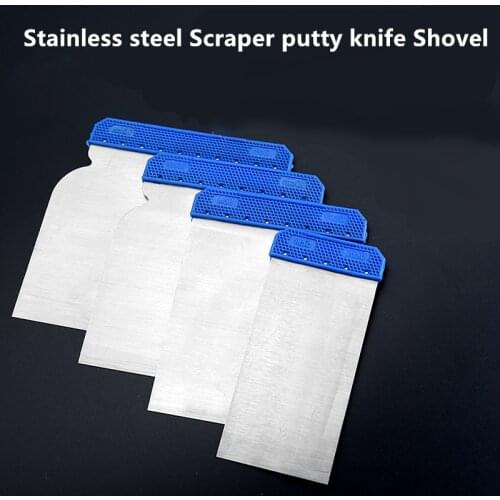 4pcs/lot Stainless steel scraper putty knife Wall plastering cleaning blade Shovel Hand Construction Tools
