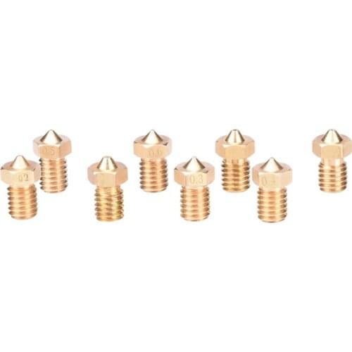 5pcs 3D printer accessories full metal nozzle M6 thread brass engraving nozzle 1.75mm