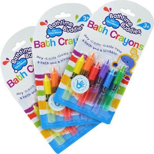 6Pcs/Set Kids Drawing Toys Bath Toy Baby Bath Crayons Toddler Washable Bathtime Safety Fun Play Educational Kids Toy