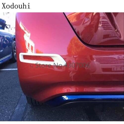 Car Body ABS Chrome Cover Trim Back Tail Rear Fog Light Lamp Frame Stick Parts 2pcs For Nissan Leaf 2017 2018 2019 2020