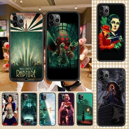 Game BioShock Phone Case Cover Hull For iphone 5 5s se 2 6 6s 7 8 12 mini plus X XS XR 11 PRO MAX black tpu cell cover fashion