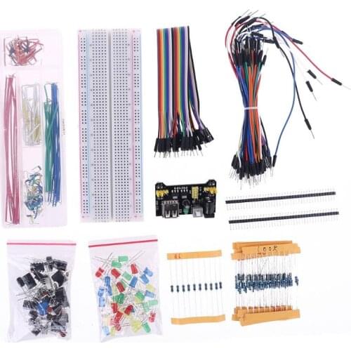 Electronic Component Set Beginner Starter Kit Accessories Power Supply Module Resistor Jumper Wire for Arduino R3