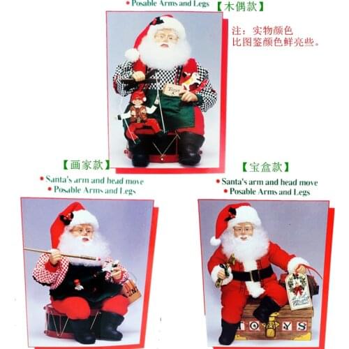 37cm Large Size Electric Action Figures Santa Claus Dolls Christmas Dress Decoration Ornament Pendant Model Toy Childrens Gifts