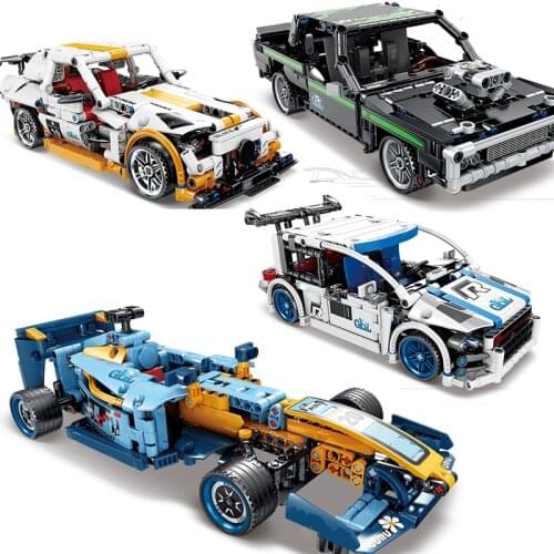 Super Racer Racing Cars Technique Vehicle City F1 Speed Champions Model Building Blocks Bricks creative Expert Toys Moc Classic