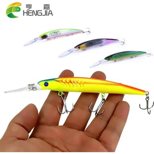 HENGJIA 1pc hard plastic minnow fishing lures artifical wobblers diving crankbaits swim baits pesca fishing tackles