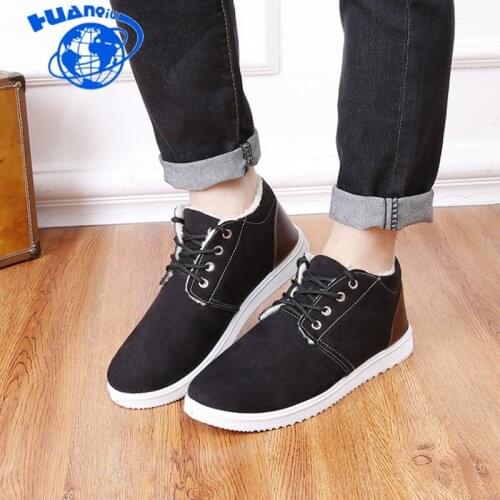 HUANQIU 2018 Winter Boots Men Fashion Winter Shoes casual shoes men plus Fur super warm non-slip shoes men snow boots ZLL502