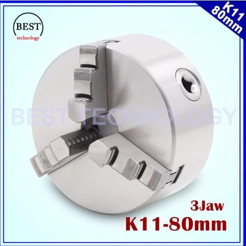 K11 80mm 3 jaw Chuck self-centering manual chuck four jaw for CNC Engraving Milling machine ,CNC Lathe Machine