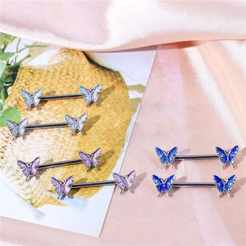 Dripping Butterfly Brooch Nipple Nail Nipple Ring Stainless Steel Nipple Ring Piercing Jewelry Chest Ornament
