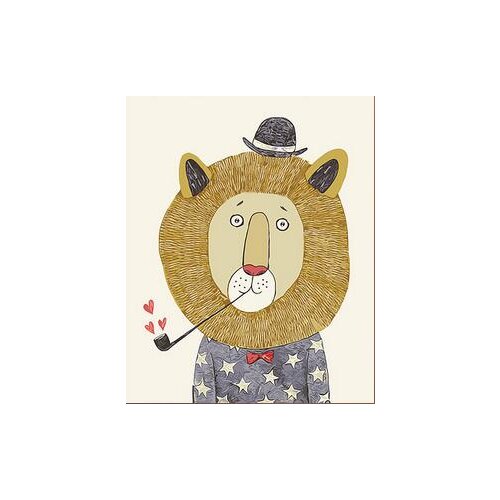 Smoking Lion In Hat animal coloring by numbers on canvas wall pictures for living room home decor