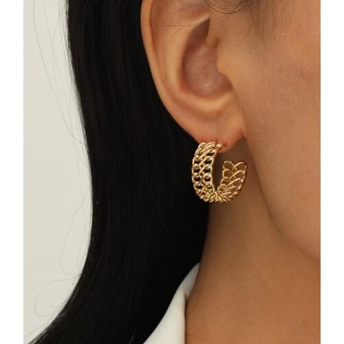 MANGOSKY Fashion Vintage Double Weave Design 925 Silver Needle Hoop Earrings Women Jewelry