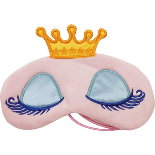 Lovely Pink/Blue Crown Sleeping Mask Crown Eyeshade Eye Cover Travel Cartoon Long Eyelashes Blindfold Gift For Women Girls les