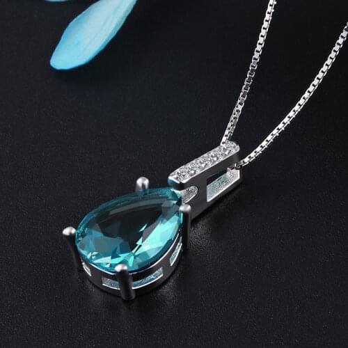 Fashion 2021 Pure Natural Blue Topaz Pendant Carat Necklace Colgantes Wedding Pendant for women dropshipping