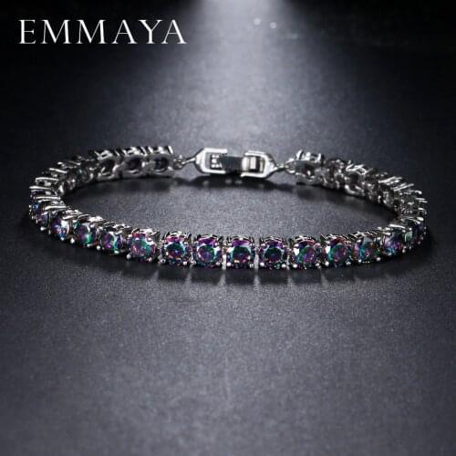 EMMAYA Fashion Luxurious New Statement Multi Zircon Bracelet Women High Quality Round AAA CZ Stone Ingenious Bangle
