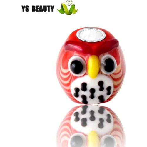 Cartoon series of glass beads 925 sterling silver core big beads fashion girl DIY independent colposition personality bracelet