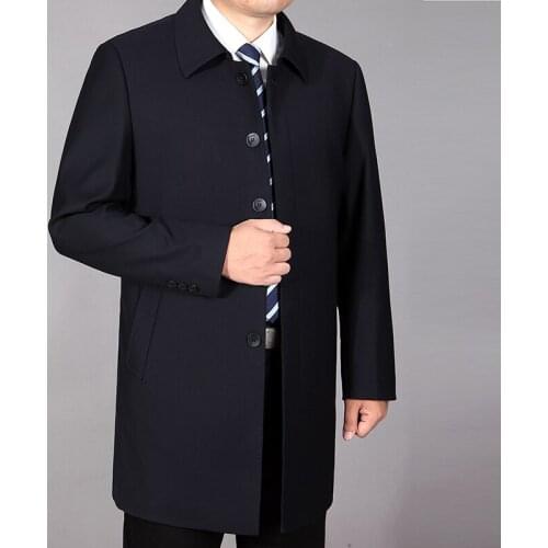 50% Off Men' s Single Breasted Coats & Turn-down Collar Casual Men Long Jackets Clothing