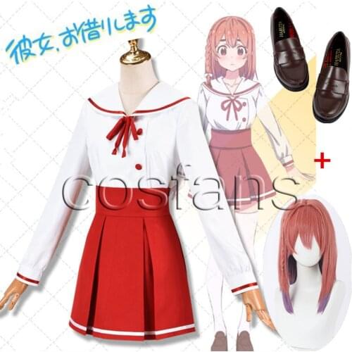Anime Kanojo Okarishimasu Sakurasawa Sumi Cosplay Wig Orange Pink Purple Women Heat Resistant Synthetic Hair+ Wig Cap cos shoes