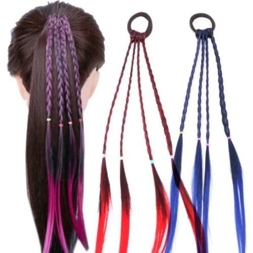 2020 NEW Kid Elastic Hair Band Rubber Band Hair Accessories Kids Wig Headband Girls Twist Braid Rope Headdress Hair Braider