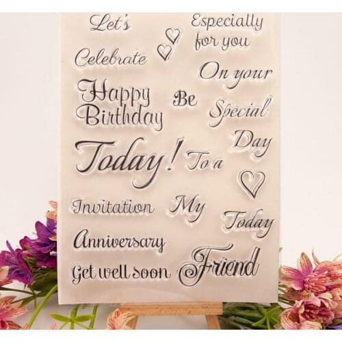 Greetings Transparent Clear Silicone Stamps for DIY Scrapbooking/Card Making/Kids Crafts Decoration Supplies