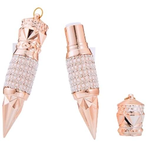 Empty Lipstick Tube 12.1mm With Diamond Lip Balm Tube Plastic Cosmetic Container Round Packaging Refillable Bottle 30/50pieces