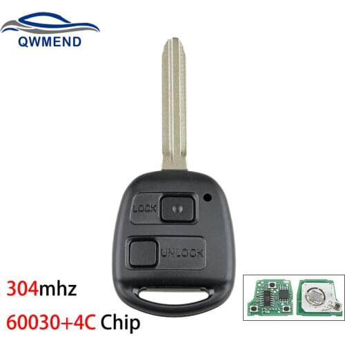 BHKEY 60030+4C Chip 304Mhz Smart Car Key for Toyota Corolla RAV4 Avensis Tarago 2 Buttons Remote for Toyota Key Car