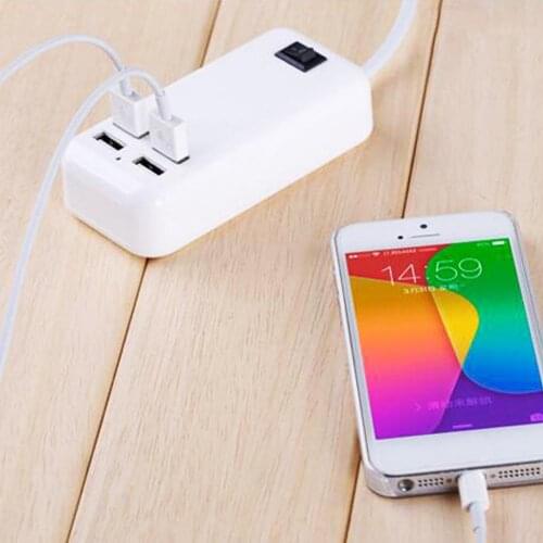 4USB Ports Phone Charger HUB 25W 5A Desktop EU/US/UK Plug Wall Socket Charging Extension Socket Power Adapter for iPhone