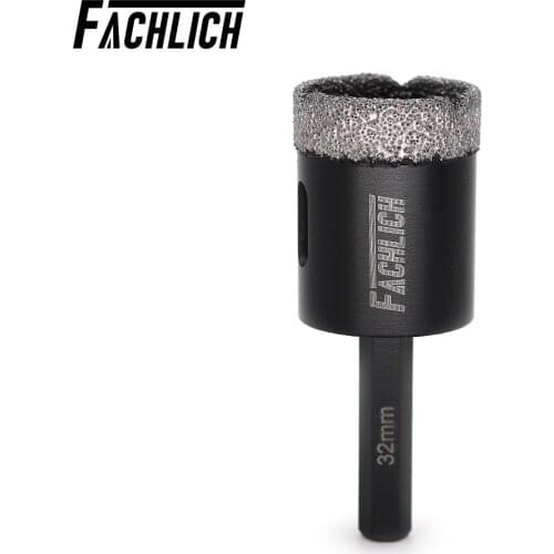 FACHLICH 1pc Hexagon shank Diamond Dry Drilling core Bits Hole Saw Drill Core Bits Core Drilling Bits Diameter 32mm