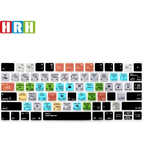 HRH Adobe Lightroom Hotkey Shortcuts Silicone Keyboard Skin Protective Film For Apple Magic MLA22B/A US For Adobe Keyboard Cover