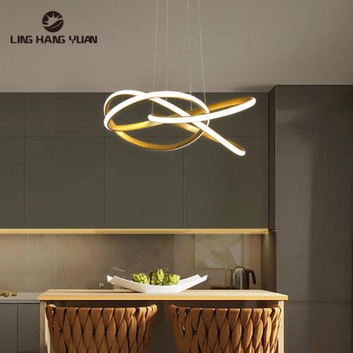 36W Gold Color Led Chandelier Hanging Lamp Modern Chandelier Lighting for Living room Dining room Kitchen Study room Led Lustres