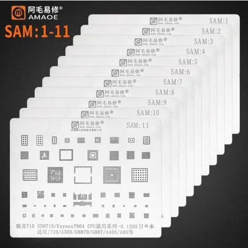 BGA Reballing Stencil for Samsung Note5 A520 A310 A9 J5 J4 J3 J720 A9 A8 S8+ S8 NOTE 8 NOTE10 S7 S6 S6+ S10 S10+ Tin Plant Net