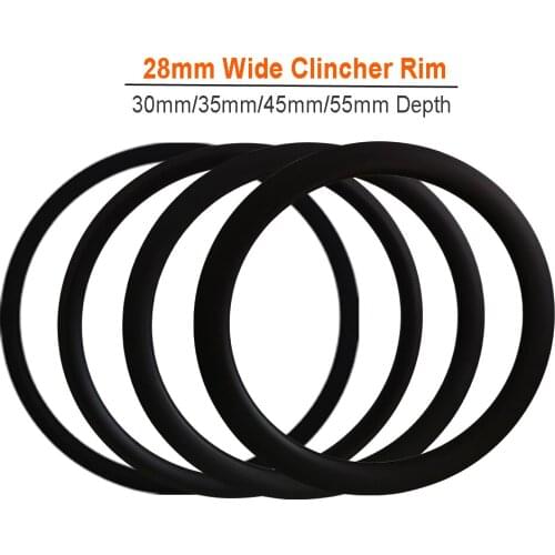 Gravel bike wheels carbon rims 700c clincher 28mm wide 30mm 35mm 45mm 55mm depth cyclocross rim