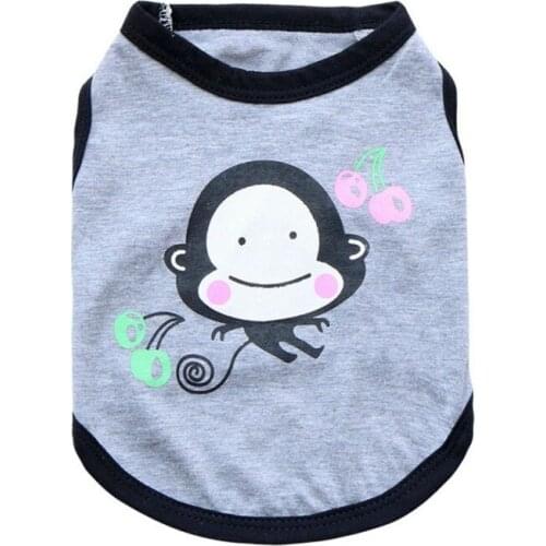 A Cartoon Animal Dog Clothes for Small Dogs Spring Dog Vest Shirt Clothes Pet Cat Puppy Fashion Dog Shirt