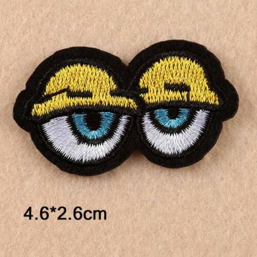 Yellow Eyes Iron On Patch Clothes Patch For Clothing Boys Embroidered Embroidery Patch Garment Apparel Accessories
