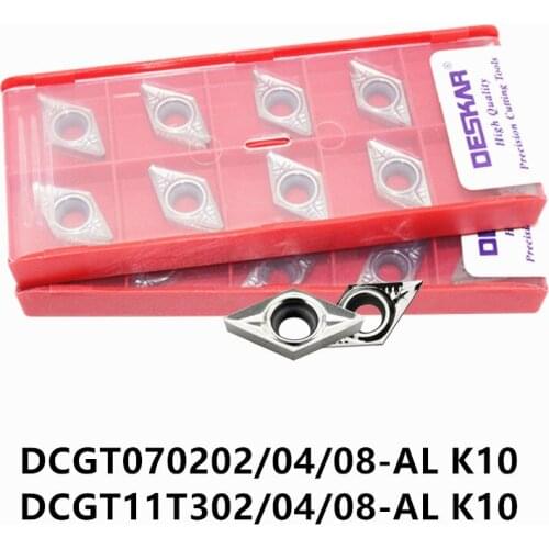 10PCS DCGT07 0202 DCGT 070204 DCGT11T302 DCGT11 T304 DCGT 11T308 DESKAR CNC Lathe Cutting Tool Turning Tools For Aluminum Copper