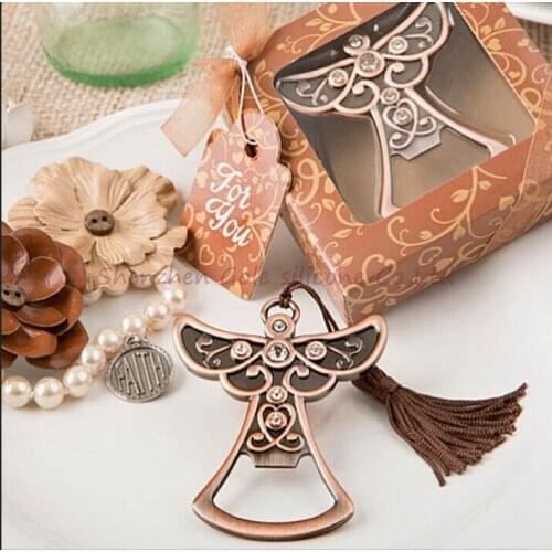 200Pcs Souvenirs For Birthday Parties Angel Design Bottle Opener Favor For Wedding Favour Gift Box Cumpleanos Anniversaire