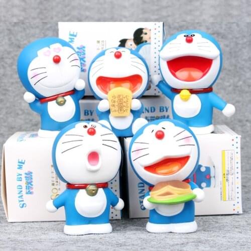 5pcs/Lot Doraemoned PVC Action Figure Model Toys Kawaii Bule Cat Dorayaki Anime Collection Dolls For Children Birthday Gifts