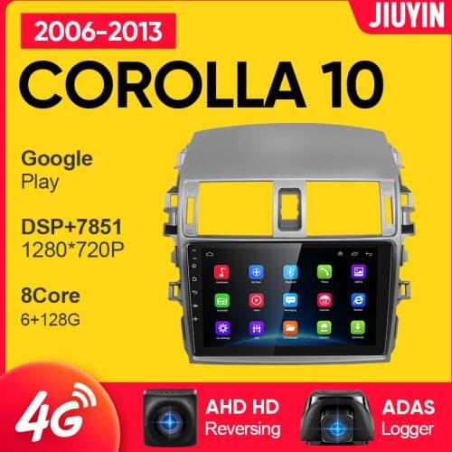 JIUYIN android car radio For Toyota corolla 2006 2007 2008 2009 2010 2011 2012 2013 multimedia video player No 2din 2 din dvd