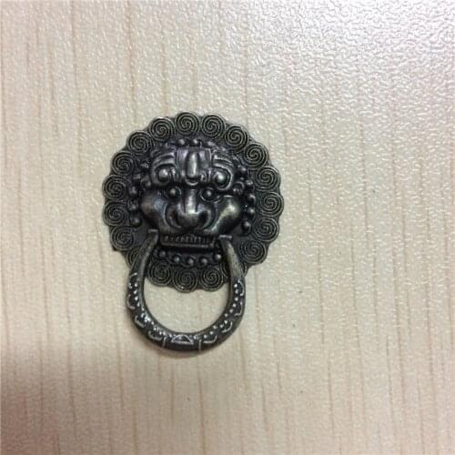 Box Bails Bronze Tone Lions Head Carved Round 23mm( 7/8"),500Pcs